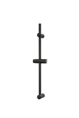 Goodhome Cavally Black Matt Straight Shower Riser Rail, 68Cm