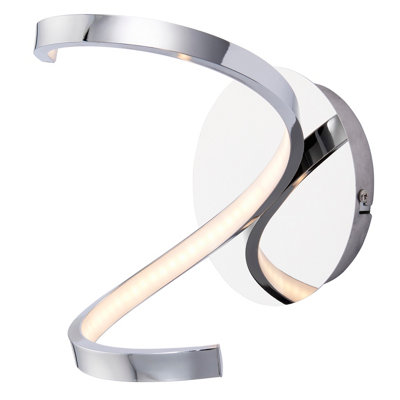 Goodhome Pegmati Pendant Silver Chrome Effect Wired Wall Light