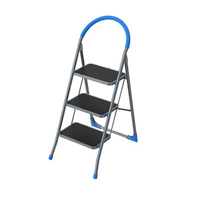 Mac Allister 3 Tread Steel Foldable Step Stool (H)1.16M