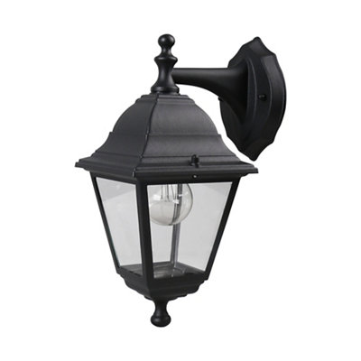 B&Q Varennes Fixed Matt Black Mains-Powered Outdoor [E27] Light Bulb Required (Not Included). Check Bulb Dimensions In Relation To Space Available. Wall Light