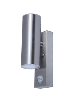 Goodhome Fixed Matt Stainless Steel Integrated Led Pir Motion Sensor Outdoor Wall Light 9W