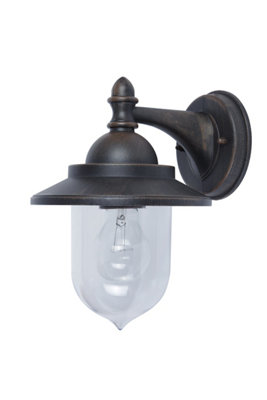 Goodhome Kaltag Fixed Matt Rusted Mains-Powered Outdoor Wall Light (Dia)17.7Cm