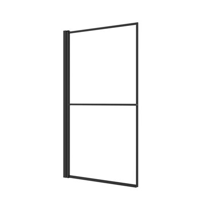 Goodhome Ezili Straight Black Bath Screen (W) 850Mm (H) 1400Mm