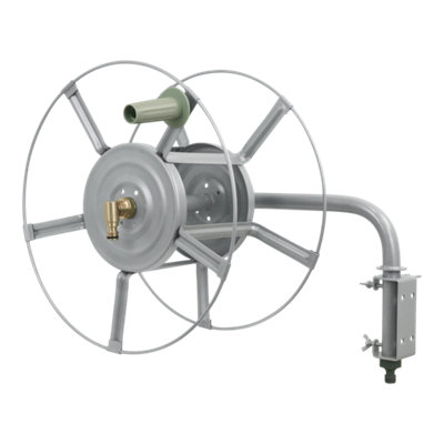 Verve Goodhome Watering Grey Wall-Mounted Empty Hose Reel Without Wheels