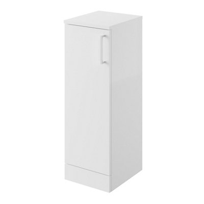 B&Q Veleka Gloss White Single Freestanding Bathroom Cabinet (H)81Cm (W)27.5Cm