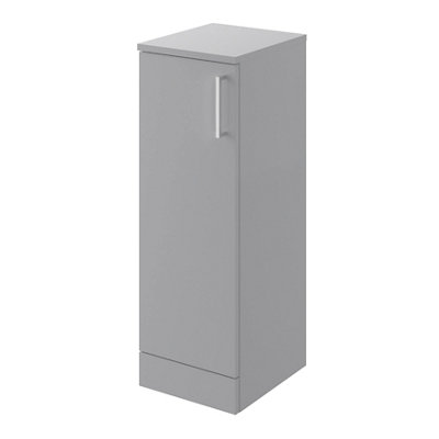 B&Q Veleka Gloss Grey Single Freestanding Bathroom Cabinet (H)81Cm (W)27.5Cm