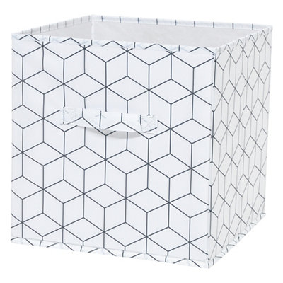 Goodhome Black/White Mixxit Graphic Geo & Storage Basket (H)31Cm (W)31Cm (D)31Cm