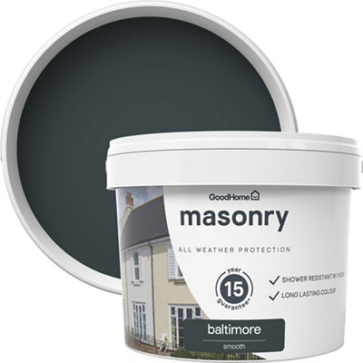 Goodhome Baltimore Smooth Matt Masonry Paint, 10L Tin