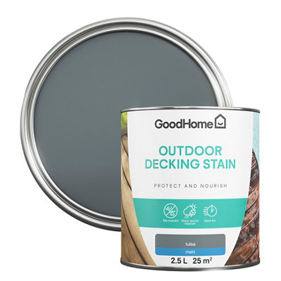 Goodhome Tulsa Matt Quick Dry Decking Wood Stain, 2.5L