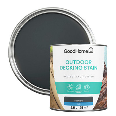 Goodhome Baltimore Matt Quick Dry Decking Wood Stain, 2.5L
