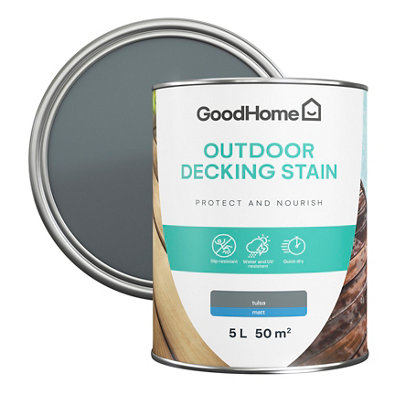 Goodhome Tulsa Matt Quick Dry Decking Wood Stain, 5L