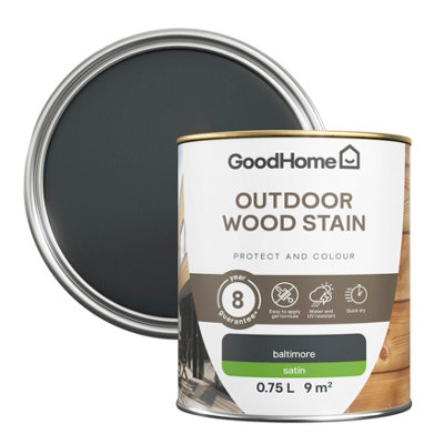 Goodhome Outdoor Baltimore Satin Quick Dry Wood Stain, 750Ml