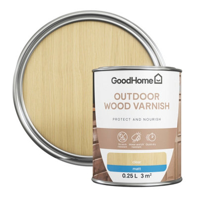 Goodhome Outdoor Clear Matt Wood Varnish, 250Ml