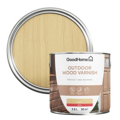 Goodhome Outdoor Clear Gloss Wood Varnish, 2.5L