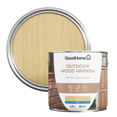 Goodhome Outdoor Clear Matt Wood Varnish, 2.5L