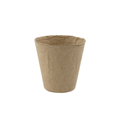 Verve Natural Paper Pulp Plant Pot (Dia) 6Cm, (H)6Cm, Pack Of 48, 100Ml