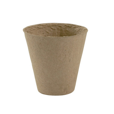 Verve Natural Paper Pulp Plant Pot (Dia) 8Cm, (H)8Cm, Pack Of 24, 200Ml
