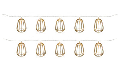 B&Q Faroz Cage Solar-Powered Warm White 10 Integrated Led Outdoor String Lights
