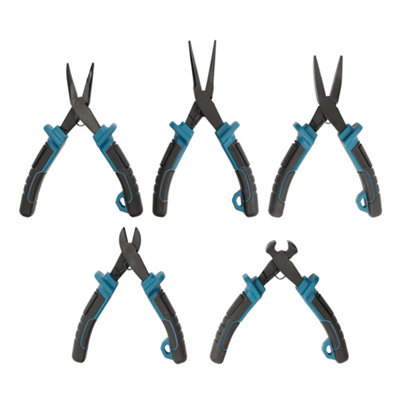 Erbauer 5 Piece Chrome Vanadium Steel Mini Pliers Set E_pl9 Ergonomic Soft-Grip Grip
