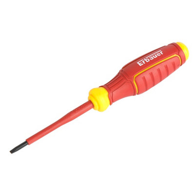 Erbauer Slotted Vde Screwdriver Sl-3.5Mm X 75Mm