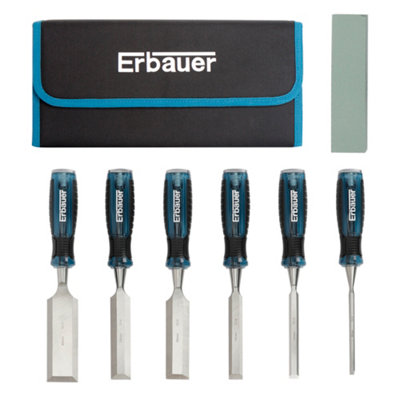Erbauer Bevel Edge Wood Chisel Set (8 Piece) - E_sf6