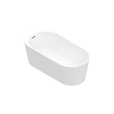 Goodhome Huron Gloss White Acrylic Oval Freestanding Bath (L)1700Mm (W)750Mm