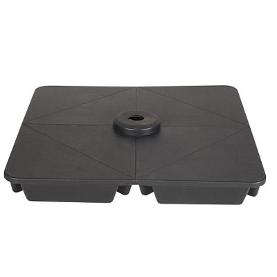Goodhome Lingga Black Square Parasol Base 8.4Kg Filled Up To 64Kg, Set Of 4
