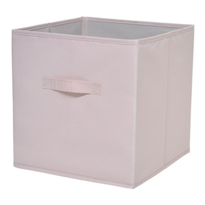 Goodhome Mixxit Pink Cardboard, Polyester (Pes) & Polypropylene (Pp) Foldable Storage Basket (H)31Cm (W)31Cm