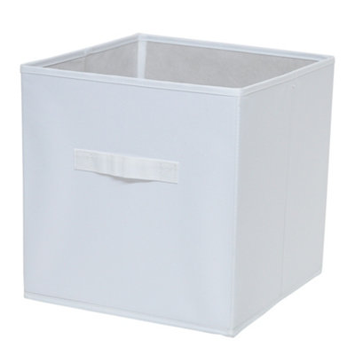 Goodhome Mixxit White Cardboard, Polyester (Pes) & Polypropylene (Pp) Foldable Storage Basket (H)31Cm (W)31Cm