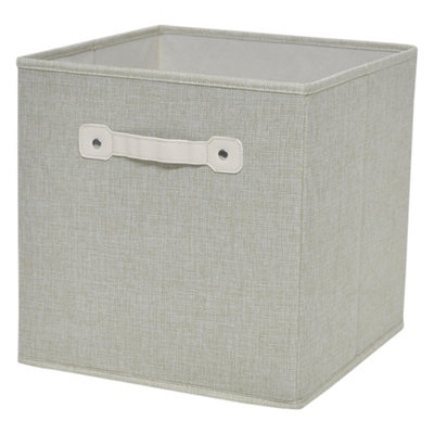 Goodhome Mixxit Beige Cardboard, Polyester (Pes) & Polypropylene (Pp) Storage Basket (H)31Cm (W)31Cm