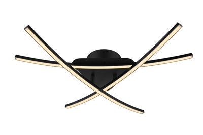 Goodhome Alani Matt Metal & Plastic Black Led Ceiling Light