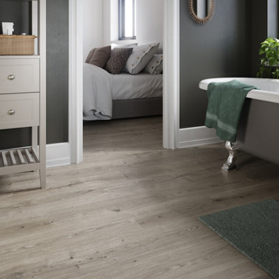 Goodhome Rowley Grey Wood Effect Laminate Flooring, 1.995M²