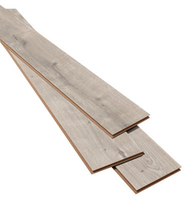 Goodhome Rowley Grey Wood Effect Laminate Flooring Sample
