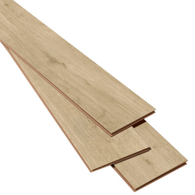 Goodhome Bicester Wide Structured Oak Effect Laminate Flooring Sample