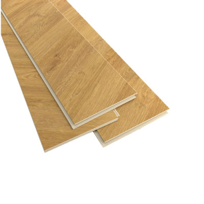 Goodhome Leyton Honey Herringbone Oak Effect Laminate Flooring Sample