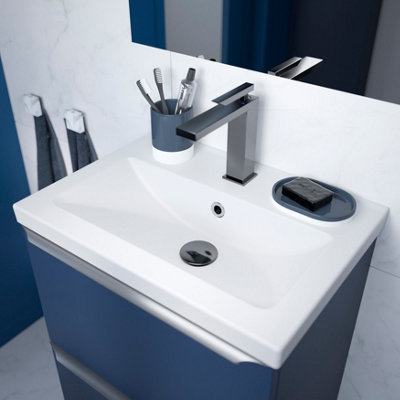 Goodhome Nira Gloss White Rectangular Vanity Basin (W)50Cm