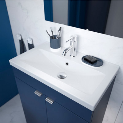 Goodhome Nira Gloss White Rectangular Vanity Basin (W)60Cm