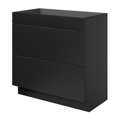 Goodhome Imandra Matt Black Freestanding Bathroom Cabinet (H) 820Mm (W) 800Mm