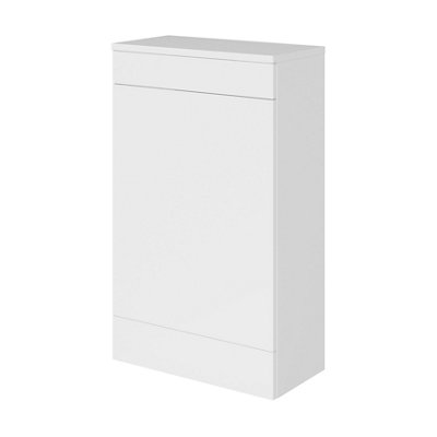 Goodhome Imandra Gloss White Modern Freestanding Toilet Cabinet (H)840Mm X (W)500Mm