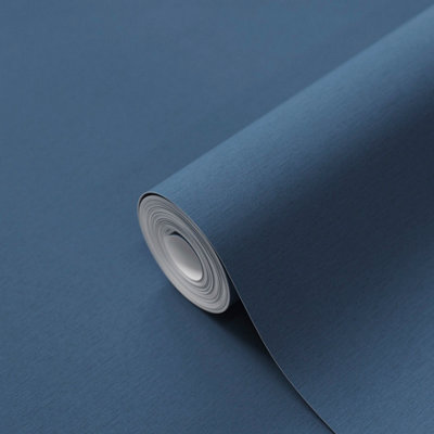 Goodhome Arceau Navy Fabric Effect Textured Wallpaper