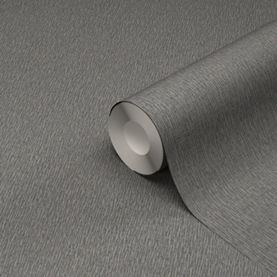 Goodhome Spinney Fusion Charcoal Mica Effect Textured Wallpaper