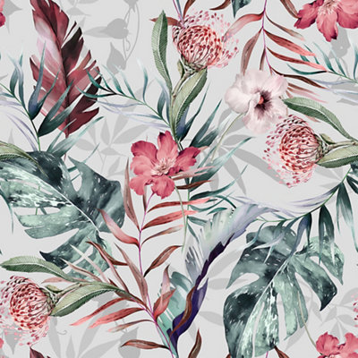 Goodhome Seran Multicolour Floral Smooth Wallpaper