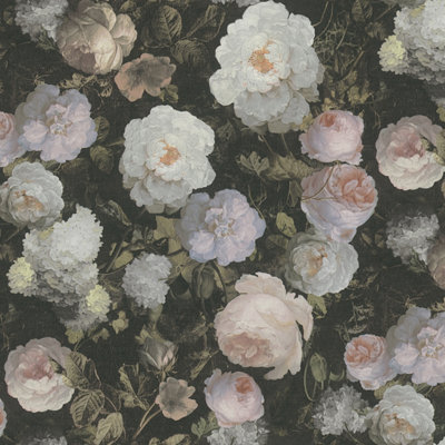Goodhome Serpin Soft Pink Distressed Effect Floral Textured Wallpaper