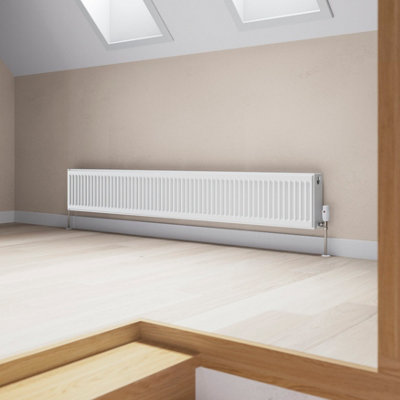 Flomasta White Type 22 Double Panel Radiator, (W)2000Mm X (H)300Mm