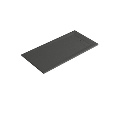 Goodhome Luiro Matt Black Rectangular Reversible Drainer Shower Tray (L)1600Mm (W)800Mm (H) 38Mm