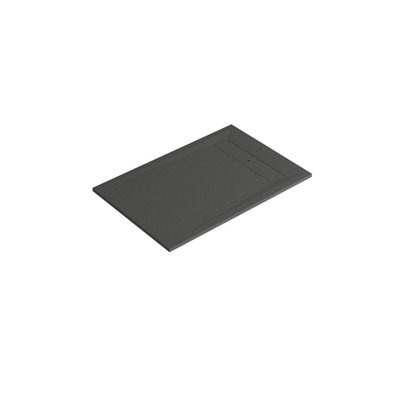 Goodhome Luiro Matt Black Rectangular Reversible Drainer Shower Tray (L)1200Mm (W)800Mm (H) 32Mm