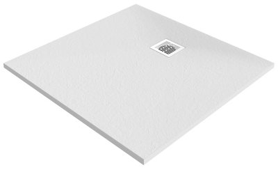 Goodhome Douro Matt White Square Reversible Drainer Shower Tray (L)900Mm (W)900Mm (H) 30Mm