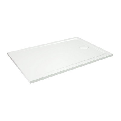 Goodhome Teesta White Rectangular End Drain Shower Tray (L)900Mm (W)1200Mm (H) 27Mm