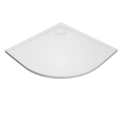 Goodhome Teesta White Quadrant Corner Drain Shower Tray (L)900Mm (W)900Mm (H) 27Mm