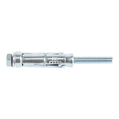 Diall M6 Hex Bolt Steel Shield Anchor (L)70Mm, Pack Of 4